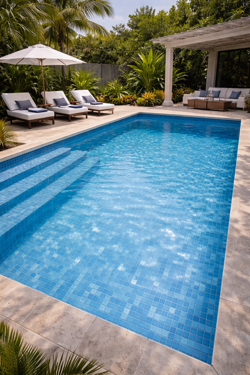 Light Blue Glass Mosaic Tiles