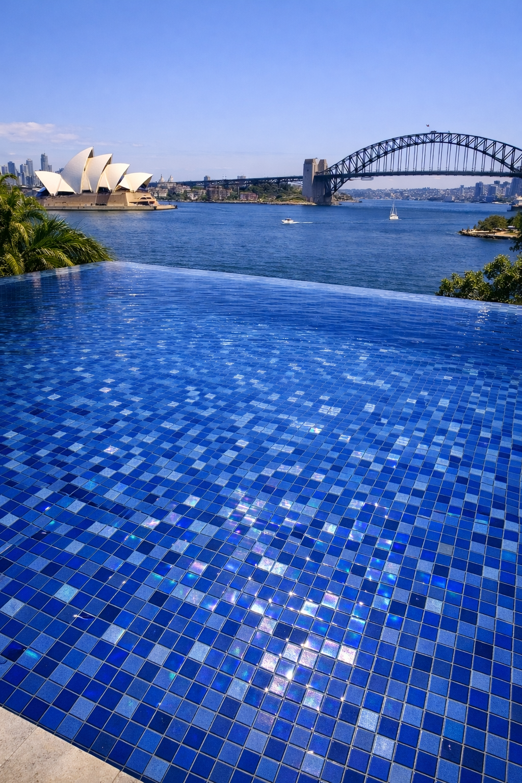 Ocean Iridescent Glass Mosaic Tiles