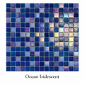 Ocean Iridescent Glass Mosaic Tiles