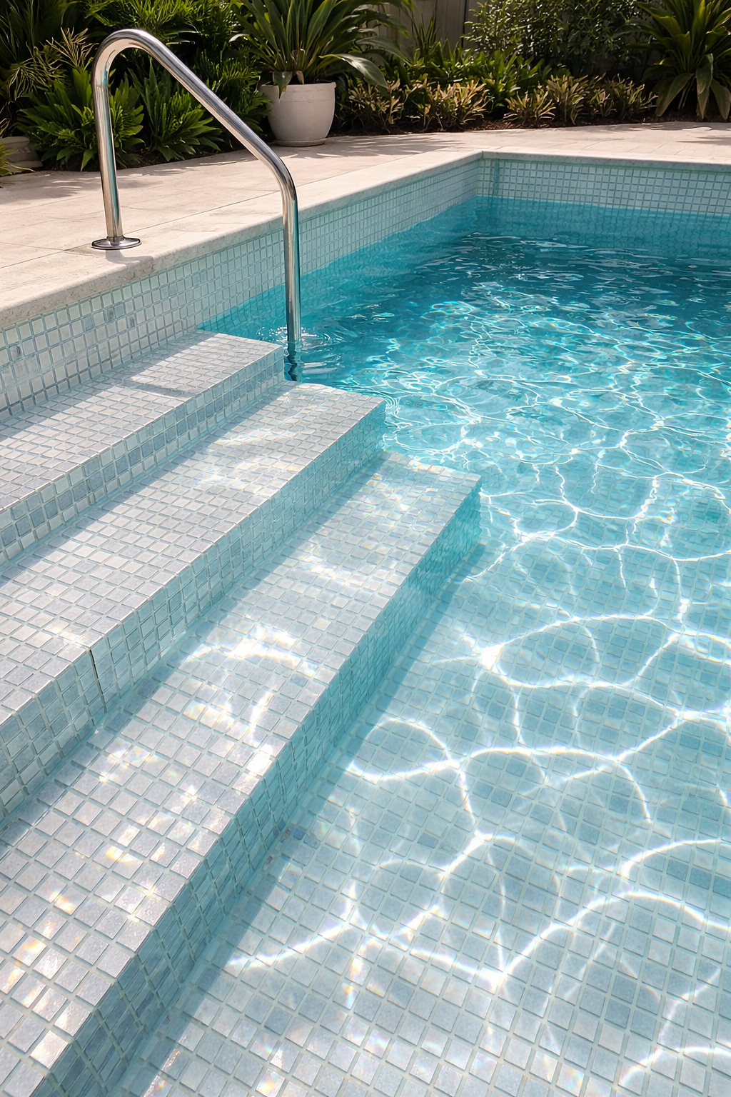 White Iridescent Glass Mosaic Tiles